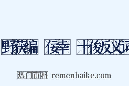 野获编·佞幸·十俊反义词是什么意思的图片
